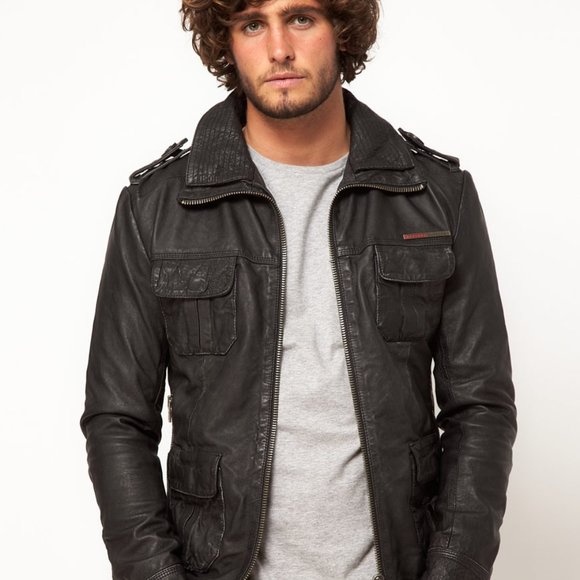SuperDry Leather Jacket - Picture 2 of 8